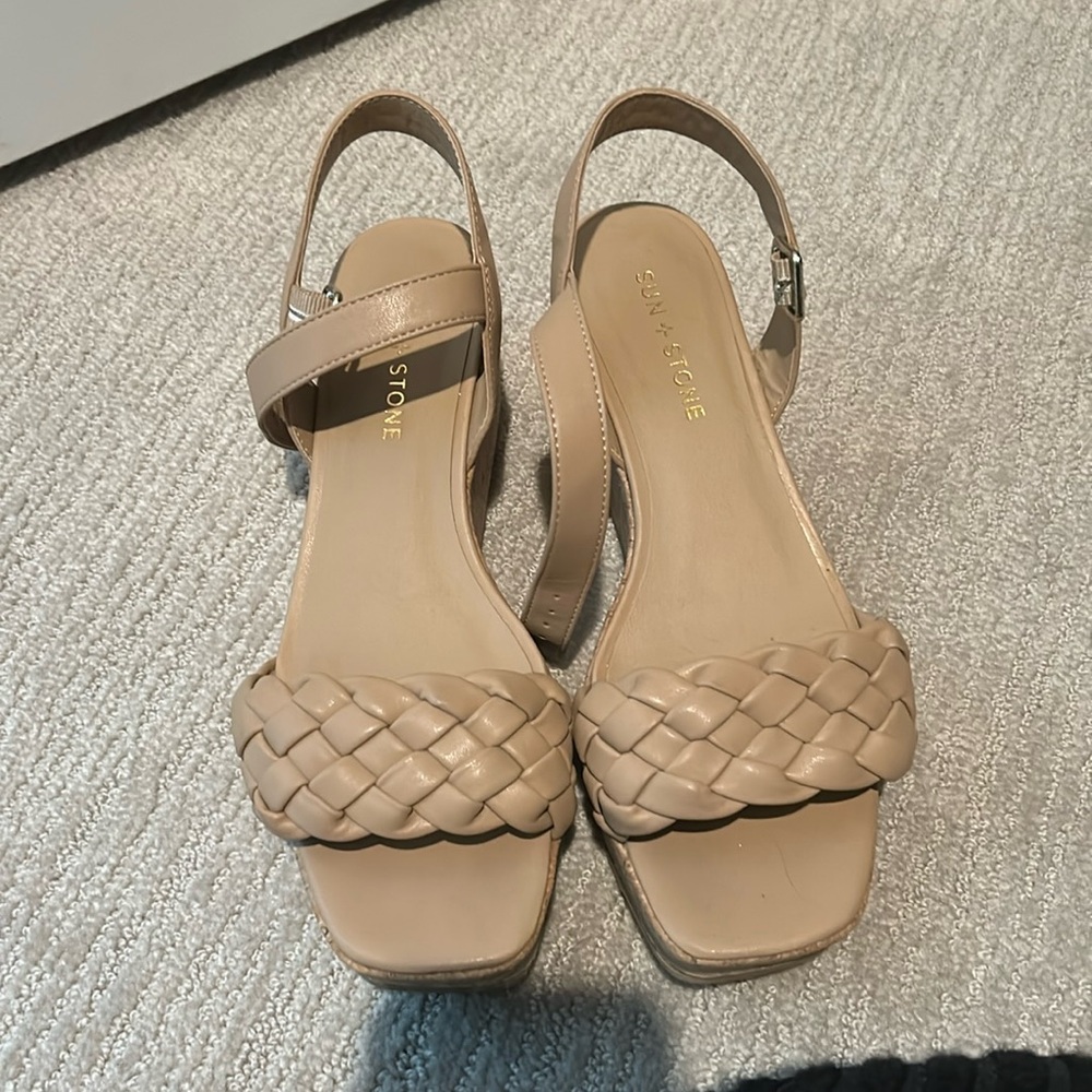 Tan Chunk heels
